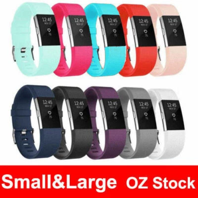 $4.50 • Buy Silicone Watch Wrist Sports Strap For Fitbit Charge 2 Band Wristband Replacement