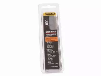 £5.81 • Buy Stanley Tools Swkbn Brad Nail 15Mm Swkbn062 Pack 1000 STA0SWKBN062