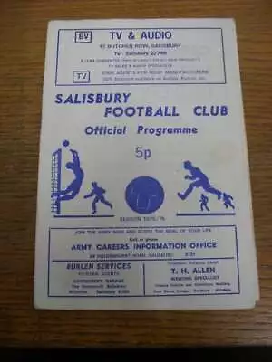 11/10/1975 Salisbury V Fareham Town [FA Trophy] (team Changes) • £3.99