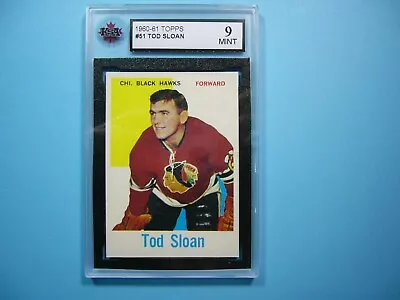 1960/61 Topps Nhl Hockey Card #51 Tod Sloan Ksa 9 Mint Sharp+ 60/61 Topps • $154.99
