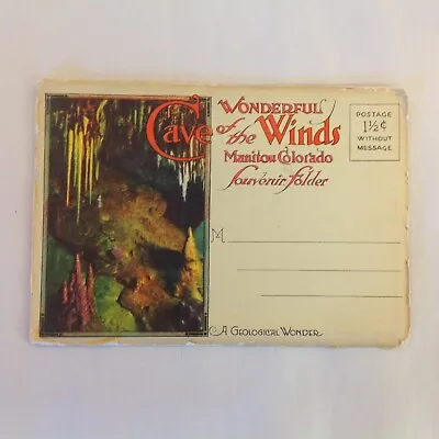 Vtg Souvenir Color Fold Out Postcard Cave Of The Winds Colorado Manitou Wonder • $10.99