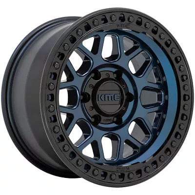 4-New 17  KMC KM549 Grs Wheels 17x9 6x135 0 Blue Black Rims 87.1 • $1412