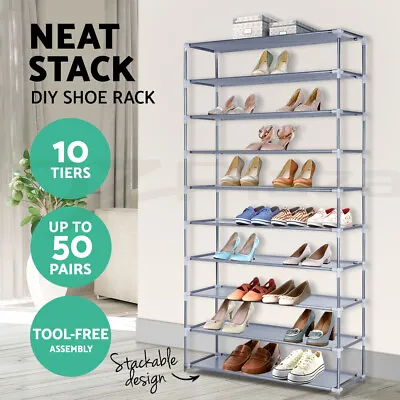 $26.95 • Buy Stackable Shoe Rack Racks Cabinet Storage Shelves 10 Tiers Shoes Stand Organiser
