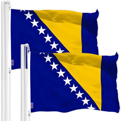 2 Pack: Bosnia Herzegovina Bosnian Flag 3x5 Ft Printed 150D Poly Indoor/Outdoor • $23.99
