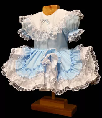 Adult Maid Baby Sissy Girl Blue Mini Dress Cosplay Costume Tailor-made • $73.50