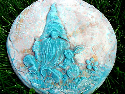 Gnome Plaque Mold Plaster Concrete Plastic Mould  10.5  X 10.5  X 3/4  • $29.95