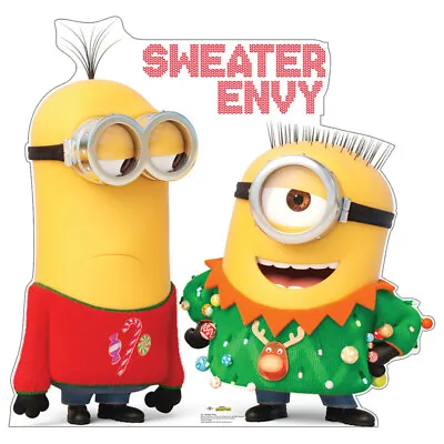 SWEATER ENVY CHRISTMAS  Minions  CARDBOARD CUTOUT Standup Standee Ugly Sweaters • $49.95