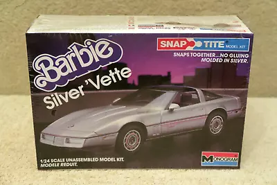 Monogram Model Kit # 1408 1:24 Barbie Silver 'vette 1984 Corvette Snap-Tite NOS • $22.95