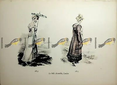 La Belle Assemblee London 1813/15 Fashion Book Illustration (Print) 1909 • $19.88