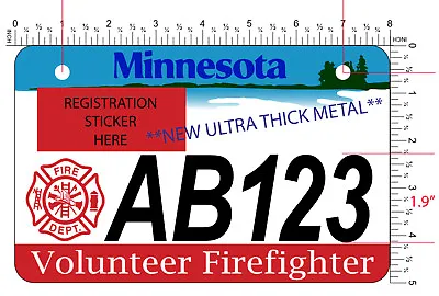 Minnesota Volunteer Firefighter ATV/UTV License Plate **5 STAR SELLER** W/FRAME! • $19.99