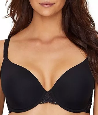 NEW WACOAL French Garden Seamless Underwire T-Shirt Bra LACE BLACK 85340 SZ 32D • $19.99