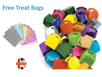 10 X Birthday Party Food Meal Lunch Boxes & FREE Candy Sweet Cake Bag • £6.49