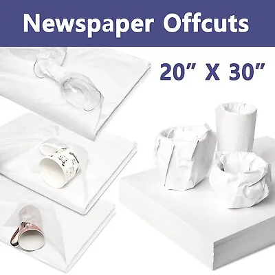 Newspaper Offcuts 20x30  White Wrapping Packing Large Chip Shop Paper Sheets • £52.99