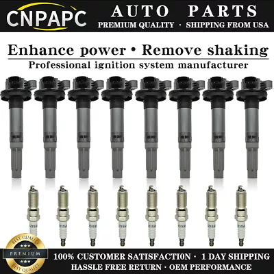 CNPAPC 8x Ignition Coil & Spark Plug For 2011-2016 Ford F-150 Mustang 5.0L UF622 • $88.98