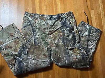 Liberty Real Tree Pants Men's XL Green Brown Camouflage Cargo Hunting 40 X 31 • $29.40