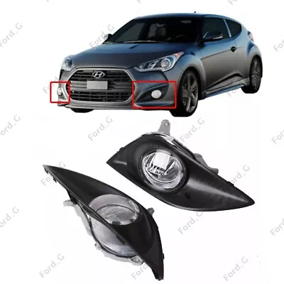 4xHalogen Fog Lamp With Cover Left+Right Side For Hyundai Veloster Turbo 2013-16 • $155.89