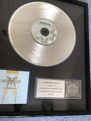 £170 • Buy MADONNA Immaculate Collection Platinum Disc