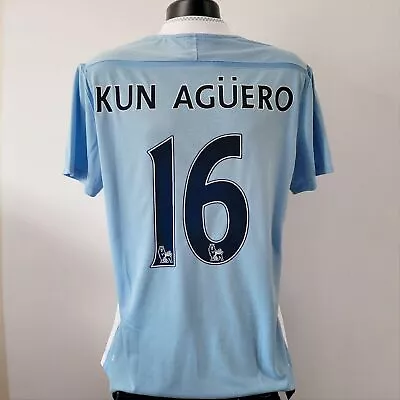 AGUERO 16 Manchester City Shirt - Large 44 - 2011/2012 - Home Jersey • $123.30