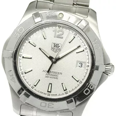 TAG HEUER Aqua Racer WAF2111-0 Date Silver Dial Automatic Men's Watch_803329 • $1271.74