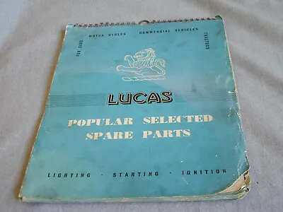 Lucas 1939-58 Popular Parts Catalog MG TC TD Austin Healey 100 Jaguar XK120 AJS • $49.95