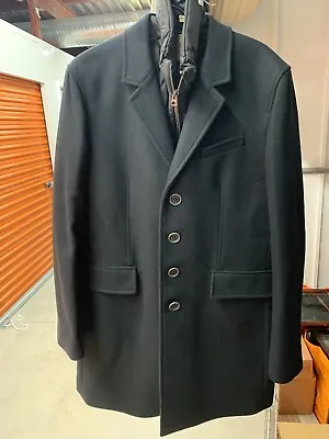 Men’s Burberry Peacoat With Vest - Navy Blue Size XL • $1149.99