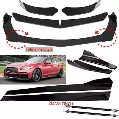 Front Bumper Chin Lip Splitter Spoiler Body Kit+Strut Rods For Mazda 2 3 6 Speed • $79.99