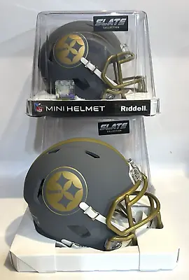 PITTSBURGH STEELERS Unsigned SLATE Mini Helmet Live In Hand • $39.95