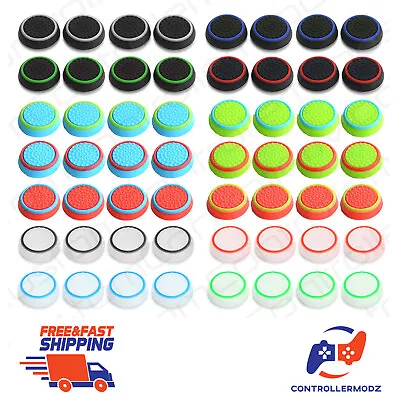 4x Rubber Stick Cover Thumb Grip Caps For PS5 PS4 Xbox One Series X Controller • £2.69
