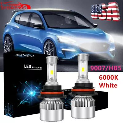 2pcs 9007/HB5 LED Headlight High/Low Beam Bulbs Kit Fits Ford Focus 2005-2007 • $22.07