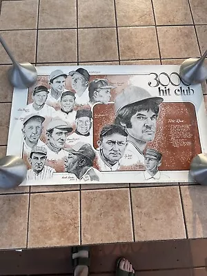 Pete Rose Willie MaysStan Musial & More 300 Hit Club 1978 18 X 28 Poster • $16