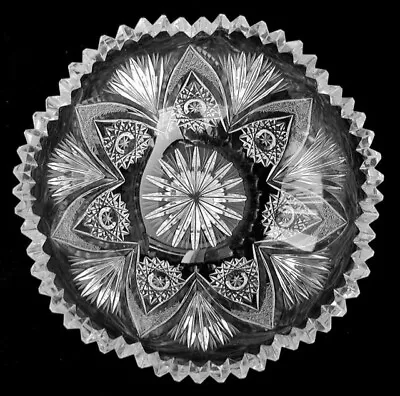 Vintage Collectible Bohemian – Czech Crystal Bowl Queen Diamond Fan Hand Cut • $29.99