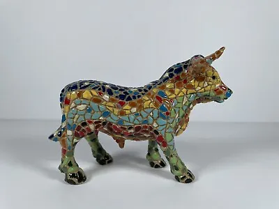 Vintage Spain Spanish Toro Barcino Mosaic Bull Figurine Multicolor • $40