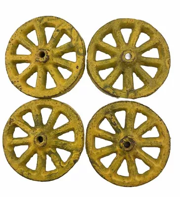 4 Vintage Cast Iron Replacement Project Wagon Car Wheels 1 5/8  Round 1/8  Thick • $16.99