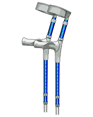 Comfy Anatomic / Ergonomic Grip Coloured Crutches - Full Cuff - (Pair) • £79.50