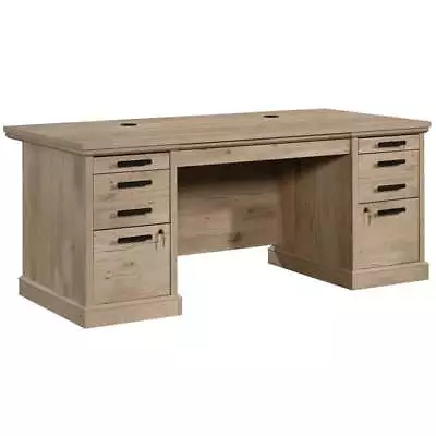 Sauder Mason Peak Engineered Wood Executive Desk In Prime Oak • $1364.48