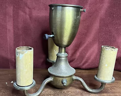 $24.95 • Buy Antique Vintage Brass Lamp Socket 3 Cluster Table Floor Lamp Light Part