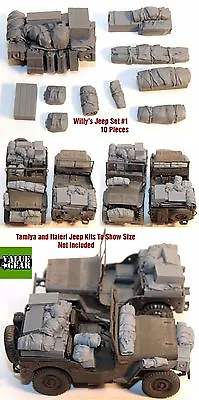 1/35 Scale Willys Jeep Set #1 - 10 Pieces - Resin Stowage ValueGear • $15