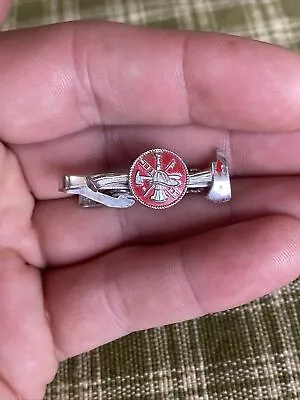 VTG Fire Fighter Axe Tie Bar Clip Fireman Fire Dept Hat Ladder HOOK FAST PROV RI • $19.34