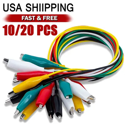 $5.69 • Buy 10/20 Metered Color Insulating Test Lead Cable Set Double Ended Alligator Clips