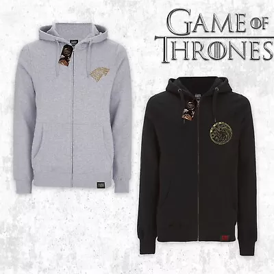 Official Game Of Thrones Stark Targaryen Grey Black Mens Hoodies Sweatshirts • £16.98