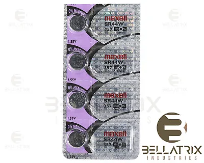 4 Maxell 357 303 EPX76 SR44SW AG13 LR44 D357H SB-B9 Watch Battery Factory • $9.49