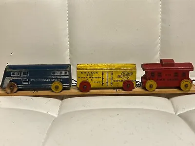Vintage Three Piece Wooden Train Set  • $10