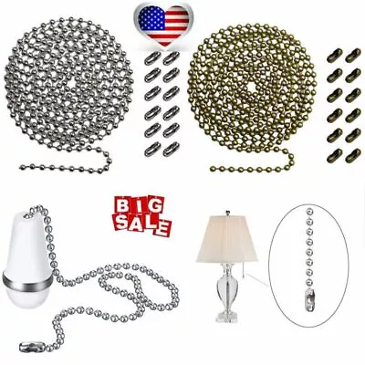 10FT Beaded Pull Chain Ceiling Fan Beaded Pull Chain Extension With Connector US • $6.89