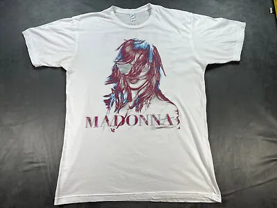 White Large Madonna MDNA Tour Concert 2012 City Pop Music Band Sunglasses Shirt • $47.50