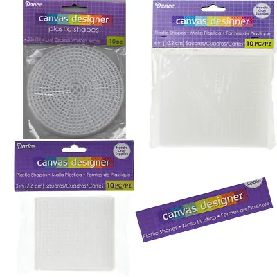£4.75 • Buy Plastic Canvas By Darice  - Circles Or Squares - Assorted Sizes & Quantities