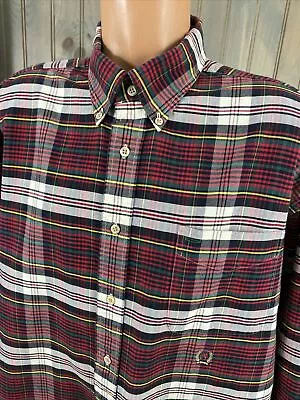 Vintage Tommy Hilfiger L/S Button Down Shirt Plaid Classic Mens Size XL • $5