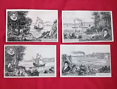 Post Card Lot Henry Hudson River Half Moon Discovery Fulton Steamboat J. Koehler • $4.95