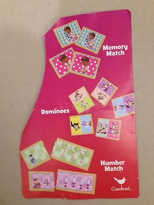 Disney Junior 3 Wood Games Learning Numbers Memory Match Dominoes Doc McStuffins • $2.99