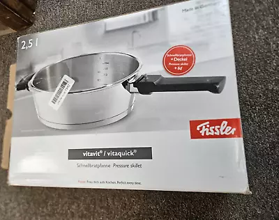 Fissler Vitaquick Pressure Coocker Stainless Steel Induction 2.6 Quart Silver • $149.98