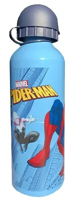 Spiderman Aluminium Drinks Bottle 500ml Light Blue / Navy • $17.71